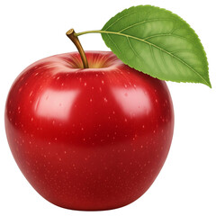 3d illustration of fresh red apple isolated on transparent background, delicious and healthy fruit with vibrant color