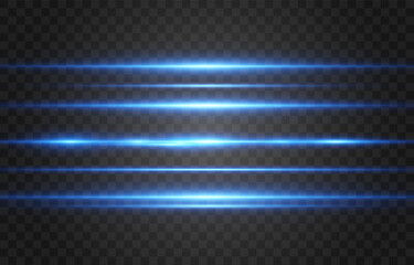 Abstract lights lines on png. Vector laser beams. Glowing streaks on dark background. Luminous neon lines isolated on trasparent backgound.