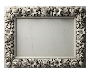 3d illustration of ornate floral frame isolated on transparent background, perfect for displaying art, photos, or decorative elements