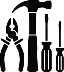 Mechanic Hand Tools Black Icon