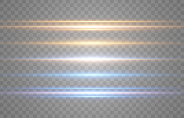 Abstract lights lines on png. Vector laser beams. Glowing streaks on dark background. Luminous neon lines isolated on trasparent backgound.