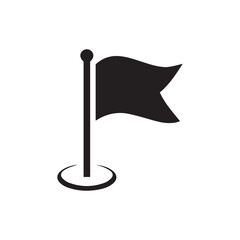 Crossed Flags Silhouette Vector Icon