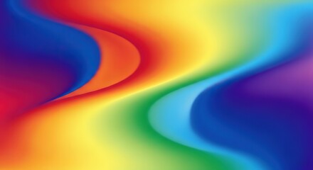 Vibrant rainbow gradient flows with smooth, dynamic curves creating a stunning abstract background for creative design projects