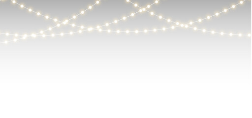 Elegant seasonal Christmas light garland with shining bulbs, decorative string effect, perfect...