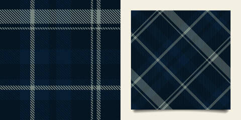 Navy blue pattern seamless tartan check plaid, fabric swatch for skirt, tablecloth, blanket, duvet cover