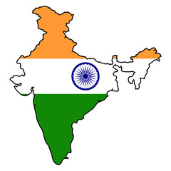 map of India flag