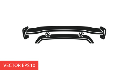 Black Silhouette Vector Icon of Car Spoiler Automotive Aerodynamic Accessory. © wong