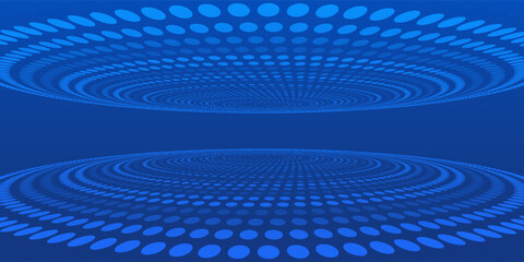 Blue pixel background. Abstract digital pattern with square elements grid. Futuristic dotted mesh with gradient effect. Geometric minimal digital design. Modern vector illustration.