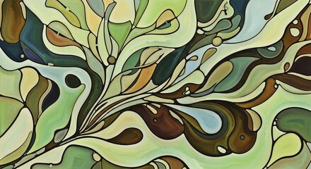 Captivating abstract organic shapes in earthy tones evoke natural growth and fluid movement, perfect for modern design projects