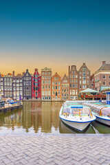 Evening View of Amsterdam&rsquo;s Canal