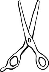 Barber Shop scissors hand drawn Illustration