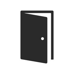 Simple black door icon with white background