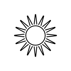 Vector art of flat line icon of a sun