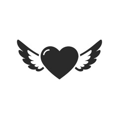 Fototapeta premium Winged heart icon symbolizing love and freedom