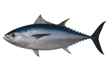 Fototapeta premium Bluefin tuna swimming on transparent background, showcasing fresh seafood and marine life for healthy food concepts