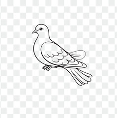Simple Outline of a Peaceful Dove