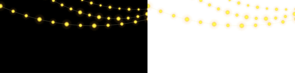 Festive Light String PNG Decorative Holiday Border Background