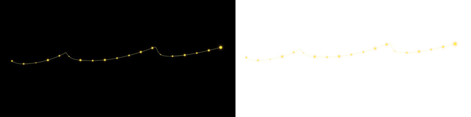 Fototapeta premium Festive Light String PNG Decorative Holiday Border Background