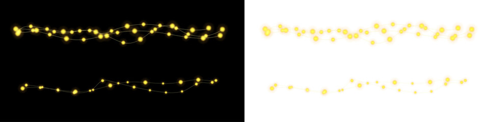 Glowing Holiday Lights PNG Decorative Winter Illustration