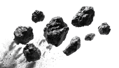 Scattered rocks, cosmic dust trail