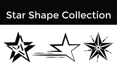 Obraz premium Star Shape Collection Various Star Outlines and Styles for Creative Projects. Geometric Star Icons and Decorative Star Styles for Creative Design Projects