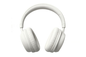 White over-ear headphones for listening to music and podcasts, creating a relaxed audio experience
