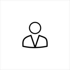 Vector art of simple line art icon of a person