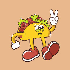 Retro character design from cool taco