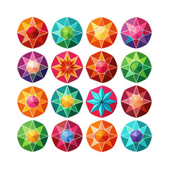 Vector art of colorful gemstone pattern, vector illustration