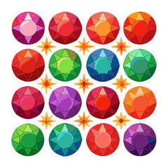 Vector art of colorful gems pattern for fashion and jewelry