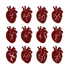Vector art of seamless pattern of red heart for medical use