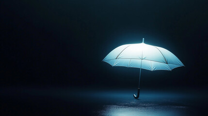 Glowing Umbrella in the Dark