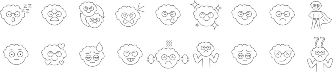 Set of mood or expression type icon vector illustration 