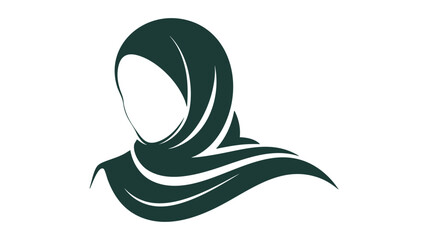 Elegant dark hijab symbol for fashion beauty and cultural representation logo