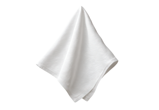 White folded cloth hangs