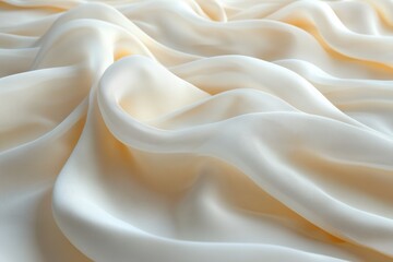 Abstract Cream Silk Fabric Texture Background with Soft Folds and Subtle Lighting