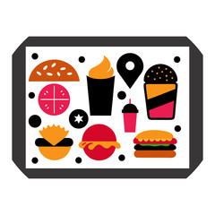 fast food icon set