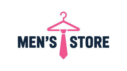Men's store logo featuring a tie and hanger symbol for fashion retail