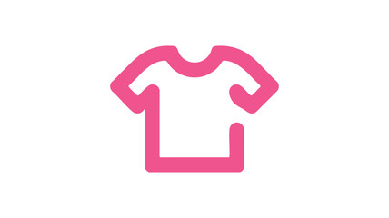 Simple pink t-shirt outline icon for fashion and apparel brands
