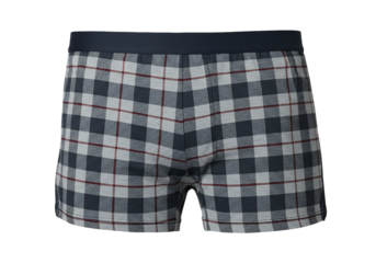 Boxer shorts with plaid pattern isolated