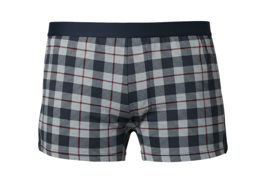 Boxer shorts with plaid pattern isolated