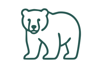 Minimalist Brown Bear Illustration on White Background