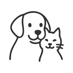 Cute Dog and Cat Illustration