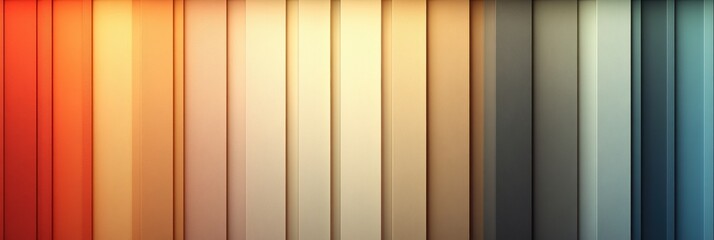 Abstract Multicolored Vertical Textured Panels Ranging From Orange to Blue in Gradient Warm Tone Lighting