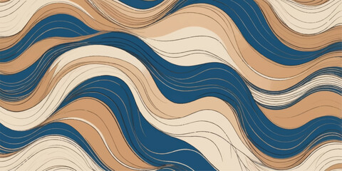 Seamless blue wave pattern vector illustration for a modern abstract background design