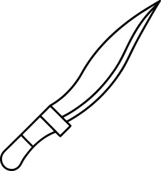 Obraz premium Curved Blade Knife Outline Icon On White Background Keywords: knife, blade, curved, sharp, weapon