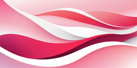 Vector art illustration of a colorful red and pink wave pattern on a white backdrop, perfect for an artistic business banner design