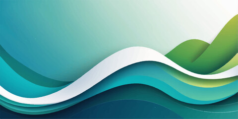 Abstract blue wave vector background with dynamic curve lines for business banner design and web template illustration