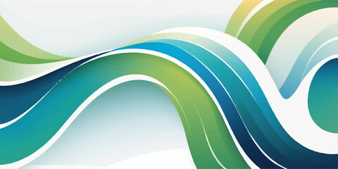 Abstract vector wave background with a colorful rainbow and bright blue sky illustration