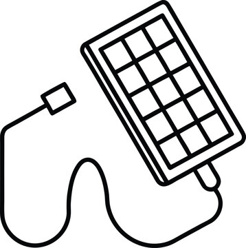 black solar panel with cable clip art preview